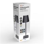 Solight LED dobíjacia lampa Lucca, 120lm, zmena CCT, stmievanie, čierna