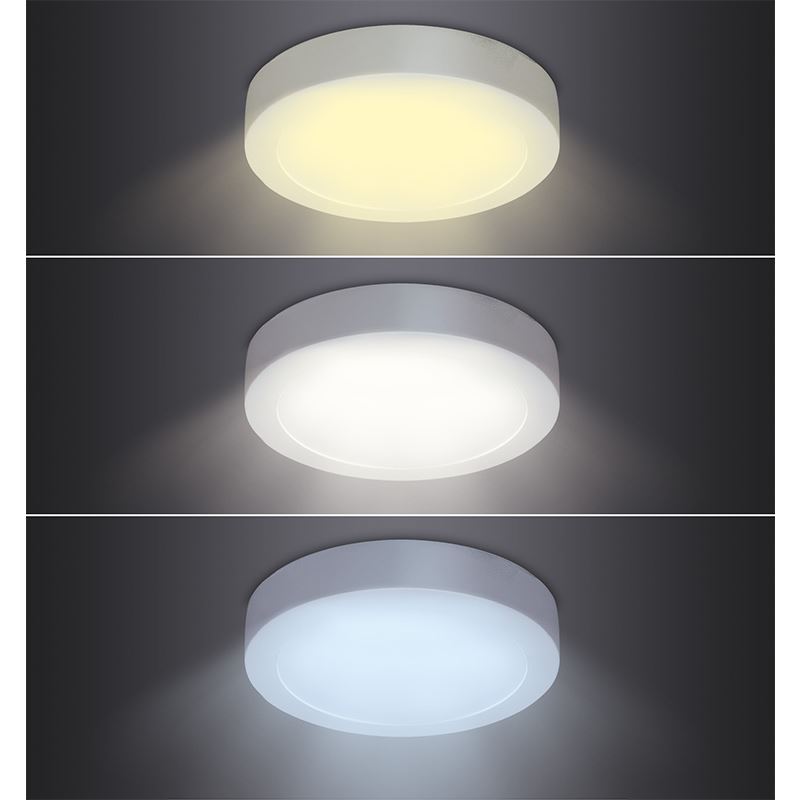 Solight LED mini panel CCT, přisazený, 18W, 1530lm, 3000K, 4000K, 6000K, kulatý