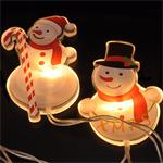 Solight LED okenná reťaz snehuliaci, 6x LED, prísavka, 120cm, 2x AA