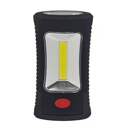 Solight LED pracovná lampa, 3W COB + 3 SMD LED, háčik + magnet, 3 x AAA