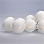 Solight LED řetěz vánoční koule bavlněné, 10LED, 1m, 2x AA, IP20 