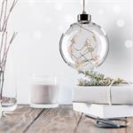 Solight LED sklenená vianočná guľa, 10LED, 2x AA, IP20