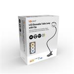 Solight LED stmievateľná stolná lampa s klipom, 300 lm, nastaviteľná teplota svetla, USB