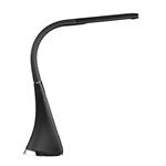 Solight LED stolná lampa s displejom, 6W, 4100K, koža, čierna