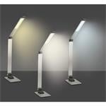 Solight LED stolná lampa stmievateľná, 11 W, zmena chromatickosti, brúsený hliník, strieborná