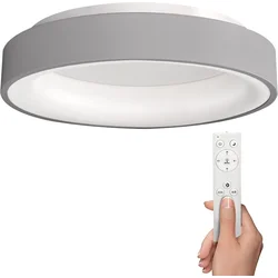 Solight LED stropné svietidlo kruhové Treviso, 48W, 2880lm, stmievateľné, diaľkové ovládanie, sivé