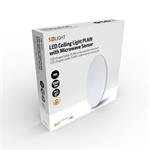 Solight LED stropné svietidlo PLAIN s mikrovlnným senzorom, 18W, 1260lm, 3000K, kruhové, 33cm