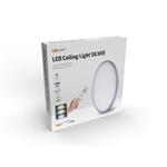 Solight LED stropné svietidlo strieborné, okrúhle, 24W, 1800lm, stmievateľné, diaľkové ovládanie, 38cm