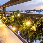 Solight LED vĂˇnoÄŤnĂ­ girlanda s jehliÄŤĂ­m, 5m, 80x LED, ÄŤasovaÄŤ, 3xAA, IP44