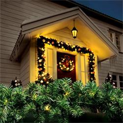 Solight LED vĂˇnoÄŤnĂ­ girlanda s jehliÄŤĂ­m, 5m, 80x LED, ÄŤasovaÄŤ, 3xAA, IP44