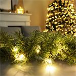 Solight LED vĂˇnoÄŤnĂ­ girlanda s jehliÄŤĂ­m, 7m, 112x LED, ÄŤasovaÄŤ, 230V, IP44