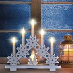 Solight LED vĂˇnoÄŤnĂ­ svĂ­cen s hvÄ›zdami, 30cm, 5x LED, 2x AA