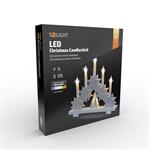 Solight LED vĂˇnoÄŤnĂ­ svĂ­cen s hvÄ›zdami, 30cm, 5x LED, 2x AA