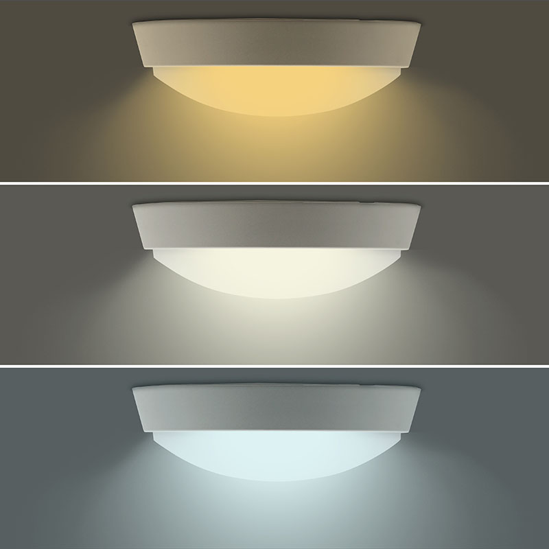 Solight LED venkovní osvětlení, nastavitelná teplota světla - 3CCT, 15/18/20W, 1800lm, 22cm, 2v1 - bílý a černý kryt