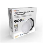 Solight LED venkovní osvětlení se senzorem a nastavitelnou CCT, 18W, 1350lm, 22cm, 2v1 - bílý a černý kryt