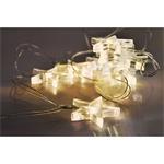 Solight LED vianočná reťaz, hviezdy, 1,5 m, 10 LED, 2 x AA, žlté svetlo