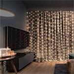 Solight LED vianočné osvetlenie okien, strieborné, 300x mini LED, časovač, 8 funkcií, USB