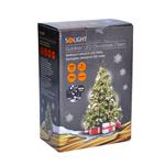 Solight LED vonkajšia vianočná reťaz, 200 LED diód, 10 m, 5 m vedenie, 8 funkcií, IP44, studená biela