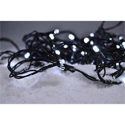 Solight LED vonkajšia vianočná reťaz, 200 LED diód, 20 m, 5 m vedenie, 8 funkcií, časovač, IP44, studená biela