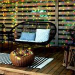 Solight LED vonkajšia vianočná reťaz, 50 LED diód, 5 m, 3 m vedenie, 8 funkcií, časovač, IP44, viacfarebná