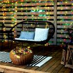 Solight LED vonkajšia vianočná reťaz, 50 LED diód, 5 m, 3 m vedenie, 8 funkcií, časovač, IP44, viacfarebná