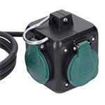 Solight predlžovacia kocka 3m, 3 zásuvky IP44, 3 x 1mm2, kábel gumový H05RR-F