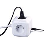 Solight predlžovacia kocka, 4 zásuvky 230V + 2x USB max. 2400mA, kábel 2m