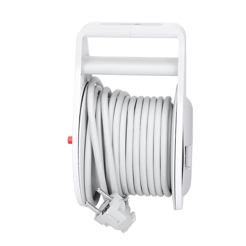 Solight prodlužovací přívod na bubnu 10m, 3 zásuvky, šedý kabel, 3x 1,5mm2