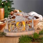 Solight Vianočný drevený betlehem, 5x LED, prírodné drevo, 25cm, 2x AA