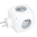 Solight zásuvka kocka, 3x 16A + USB A+C, biela, vypínač