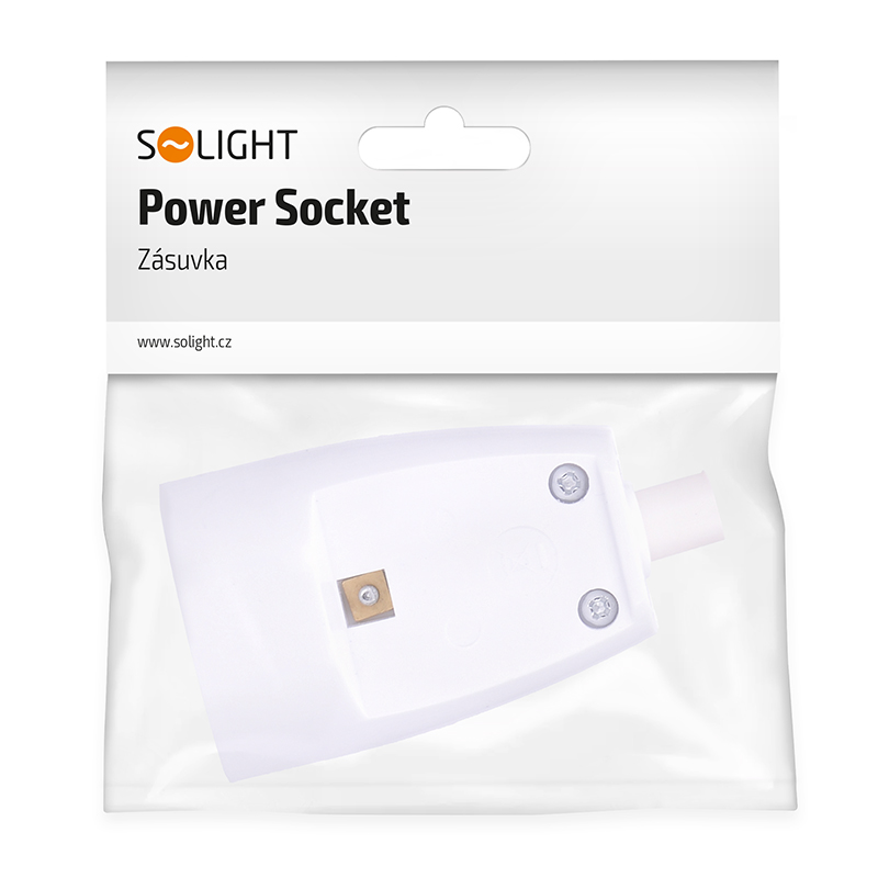 Solight zásuvka přímá, IP20, bílá