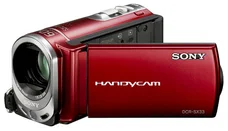 SONY DCR-SX33ER kamera červená, Memory Stick nebo SD/SDHC, 2,7" dotykový LCD + 8GB SD karta