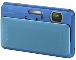 SONY kompakt DSC-TX20, 16.2MPix, 4x zoom, 3" LCD, Full HD video, 3D, dotykový display, modrý, iS