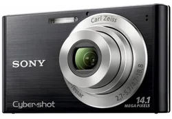 SONY kompakt DSC-W320B černý, tenký a lehký ,14.1MPix, 4x zoom, 2,7" LCD, ISO 3200, Optický stabilizátor