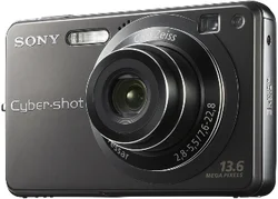 SONY kompakt DSCW300.CEE9 Cyber-Shot 13.6MPix, titanová barvá, 3x zoom, stabilizátor, + 4GB MS