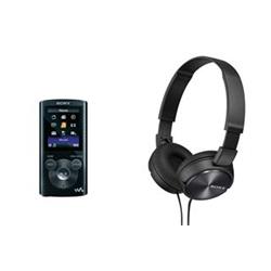 SONY MP4 přehrávač NWZ-E384, 8GB + sluchátka MDR-ZX310, černá