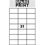 SPARE PRINT PREMIUM samolepicí, bílé, 100x A4 (21x etiketa 70x42,3mm)