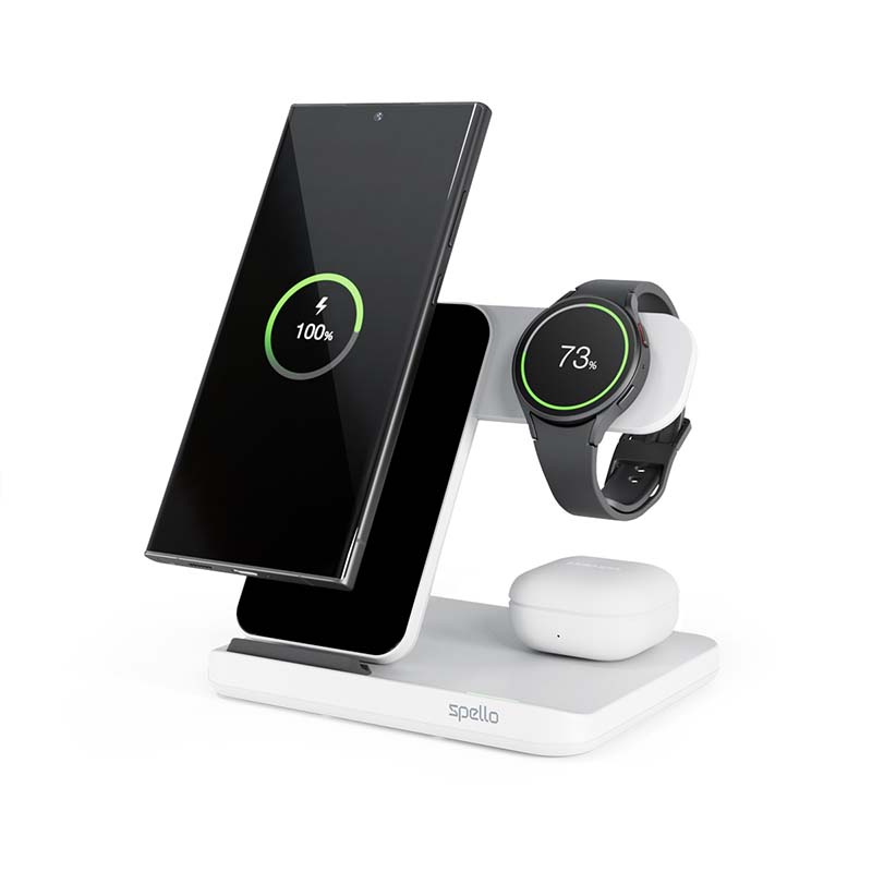 Spello 3in1 Wireless Charging Stand for Samsung - bílá