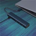 Spello USB-C Hub Slim 7v1 | 100W USB-C PD, 3× USB-A, HDMI, slot na SD/TF kartu | tmavý atrament | všetky porty v jednom