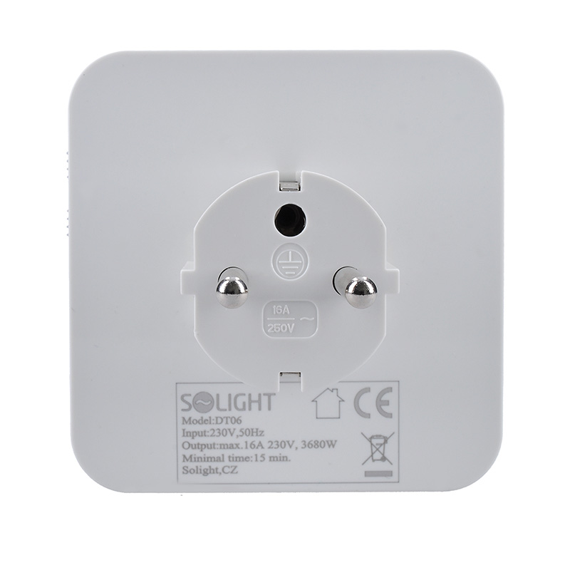 Spínací hodiny Solight DT06 rozpětí 24hod., min. časový úsek 15min