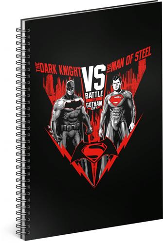 Špirálový zápisník Batman vs Superman, linajkovaný , A4