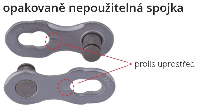 Spojka řetězu KMC X-1 single speed  2ks- nelze použít opakovaně