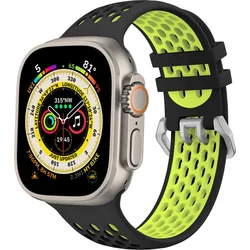 Športový remienok Cubenest pre Apple Watch Sport Band BLACK so žltou farbou (42-49 mm)