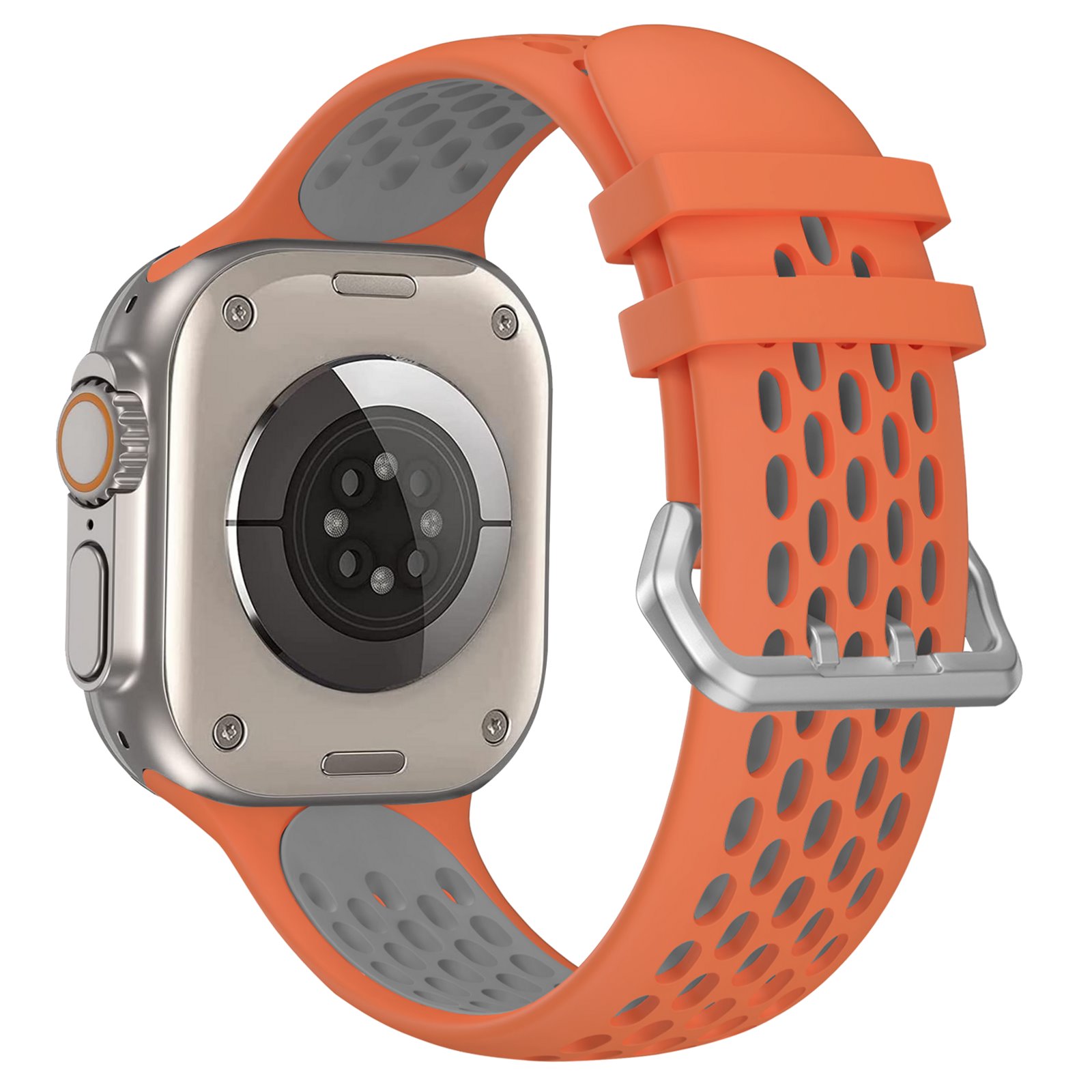 Športový remienok Cubenest pre Apple Watch Sport Band ORANGE so sivou farbou (42-49 mm)
