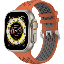 Športový remienok Cubenest pre Apple Watch Sport Band ORANGE so sivou farbou (42-49 mm)