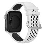 Športový remienok Cubenest pre Apple Watch Sport Band WHITE s čiernou farbou (42-49 mm)