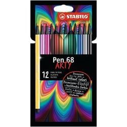 STABILO Fixy "Pen 68 ARTY", 12 různých barev, 1 mm