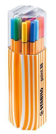 STABILO Liner "Point 88 Twister Pack", 20 farieb, 0,4 mm, v plastovom puzdre