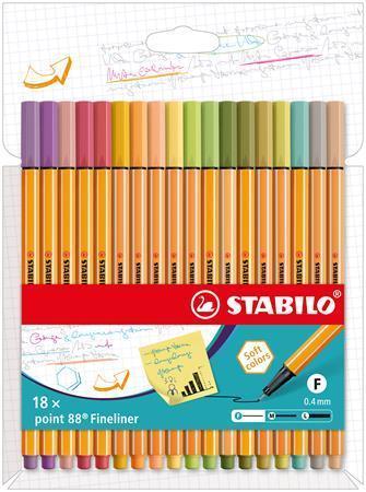 STABILO Linery "Point 88", 18 farieb, 0,4 mm 8818-22-5