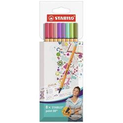 STABILO Linery "Point 88", 8 barev, 0,4mm 88/8-05